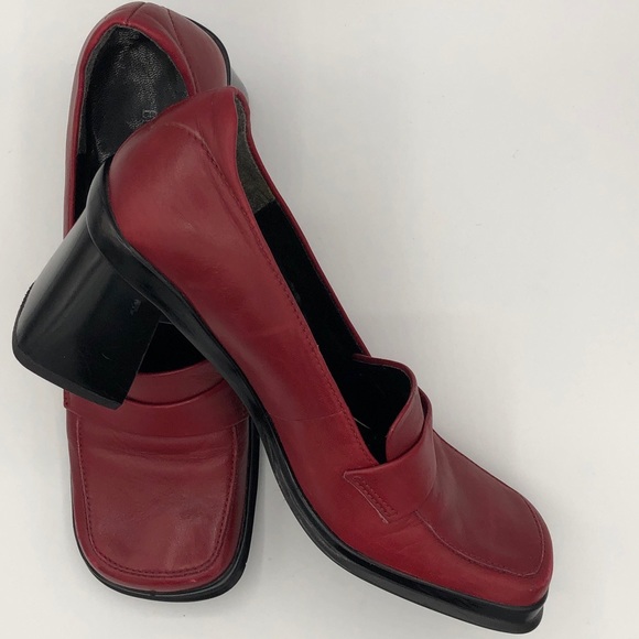 Enzo Angiolini Chunky Heel Penny Loafer in RED 8M - Picture 3 of 7